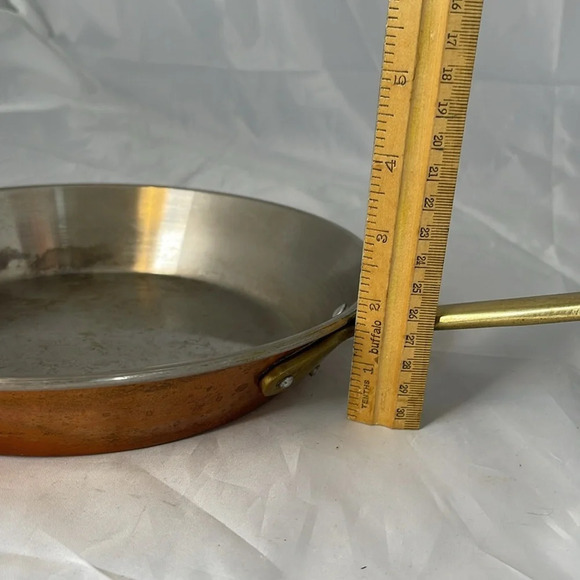 VINTAGE 90’s Copper Frying Pan Brass Handle Sauté - Picture 8 of 10